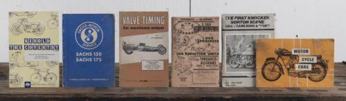 MOTORCYCLE REPAIR/PARTS: A collection of booklets related to motor cycle repair and parts.