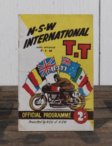 PROGRAMME: An original official programme for the 1953 "NSW International TT" motorcycle race held at Bathurst