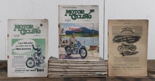 MOTOR CYCLE: Twenty-two issues of Motor Cycle Magazine from 1950 Vol 71/83, ranging from No. 2099-2135, and five issues from September/October from 1949