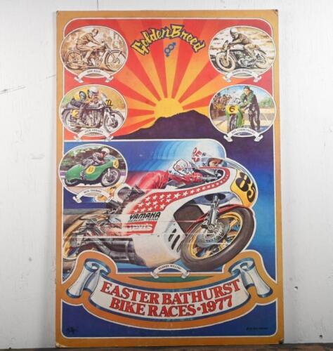 BATHURST: A 1977 advertising poster for the "Easter Bathurst Bike Races 1977", 90 x 60cm