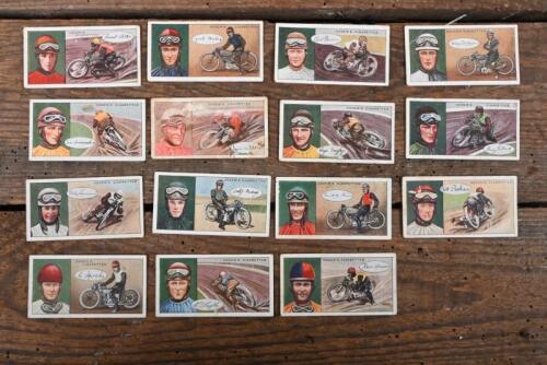 CIGARETTE CARDS: Fifteen Ogden's 'Famous Dirt-Track Riders' cigarette cards from a set of 25, including such riders as Frank Arthur, Billy Lamont etc