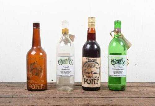 VINCENT: Four commemorative Vincent bottles of port and vino