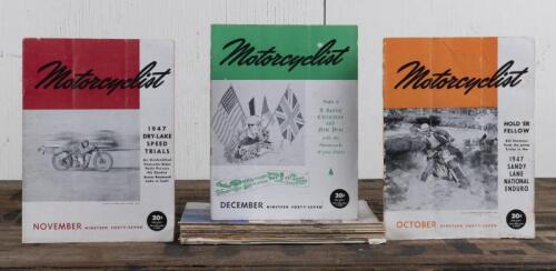 MOTORCYCLIST: A group of 'Motorcyclist' magazines from 1947, 1948 and 1949.