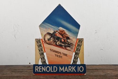 RENOLD MARK 10: An original 1950s point of sale card sign for a Renold Mark 10 chain, 32 x 24cm