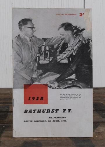PROGRAMME: An original official programme for the 1958 "Bathurst TT" motorcycle race held at Mt Panorama, Bathurst