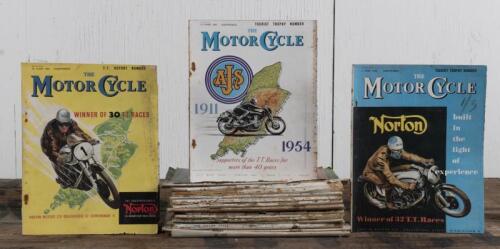 MOTOR CYCLE: Motor Cycle Magazine from 1947 to 1957, Motor Cycling "TT race Report", approx 18 magazines