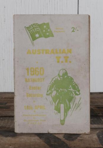 AUSTRALIAN T.T: A 1960 BATHURST, Easter Saturday, AUSTRALIAN T.T. Official Programme, 32 pages; programme with pen writing.