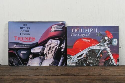 TRIUMPH: Two hardcover books detailing Triumph, 'TRIUMPH The Legend' by Mac McDiarmid.