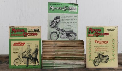 MOTOR CYCLE: Fifty-two issues of Motor Cycle Magazine from 1960 Vol 101/103, ranging from No. 2591-2641