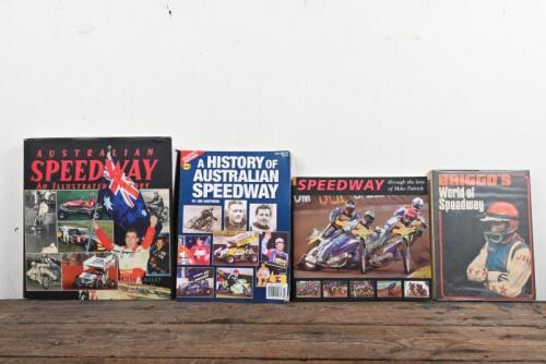 SPEEDWAY: Four publications related to Speedway including 'AUSTRALIAN SPEEDWAY - AN ILLUSTRATED HISTORY' hardcover book by Tony Loxley.