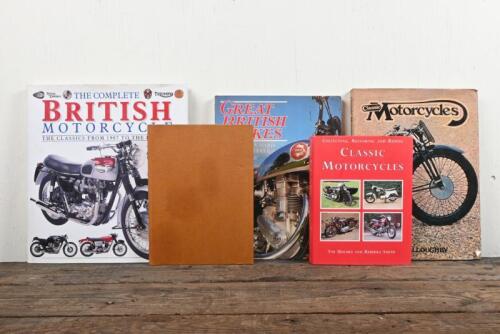 BRITISH BIKES: A small collection of hardcover books detailing British and Classic motorcycles.