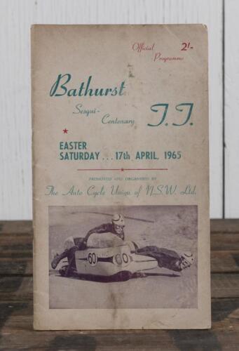 PROGRAMME: An original official programme for the 1965 "Bathurst TT" motorcycle race held at Mt Panorama, Bathurst