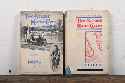 THE MOTOR CYCLE: Two editions of 'Two-Stroke Motor Cycles' and 'Two Stroke Motor Cycles and Autocycles', sixth and seventh editions.