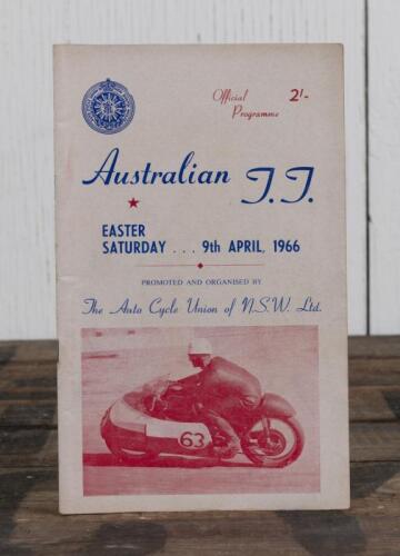 PROGRAMME: An original official programme for the 1966 "Australian TT" motorcycle race held at Mt Panorama, Bathurst