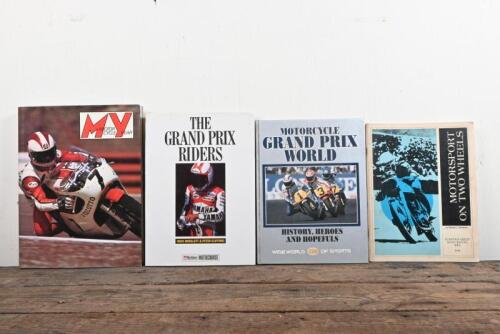 MOTOR CYCLE RACING: Four hardcover books concerned with motor cycle racing.
