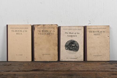 BRITISH MOTORCYCLES: Four hardcover books covering British motorcycles including Douglas, Sunbeam, Velocette; all hardcover.
