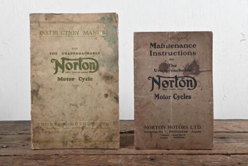 NORTON: Two Norton Motor Cycle Manuals including a 1934 Instruction Manual, 48 pages and 'Maintenance Instructions for The Unapproachable Norton Motor Cycles', 32 pages.
