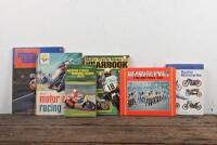 MOTOR CYCLE RACING: A group of hardcover books detailing motor cycle racing including Year Books.
