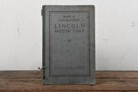 LINCOLN: An original 1925 edition of 'BOOK of INSTRUCTION LINCOLN MOTOR CARS'