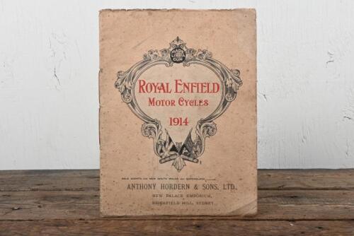 ROYAL ENFIELD: An original 1914 'ROYAL ENFIELD MOTOR CYCLES' ANTHONY HORDERN & SONS, LTD., (NEW PALACE EMPORIUM, BRICKFIELD HILL, SYDNEY, sole agents for N.S.W and Queensland) model range sales brochure, model sales narratives, mechanical feature detail, 
