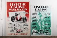 HISTORIC RACING: Two 1970s posters for "Historic Racing" at Amaroo Park Raceway 1979 and Oran Park 1978, both laid down on heavy gauge card stock, largest 73 x 50cm