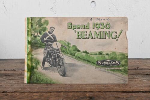 SUNBEAM: An original 'Spend 1930 'BEAMING!' Sunbeam black and white model range sales brochure, 23 pages.