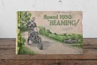 SUNBEAM: An original 'Spend 1930 'BEAMING!' Sunbeam black and white model range sales brochure, 23 pages.