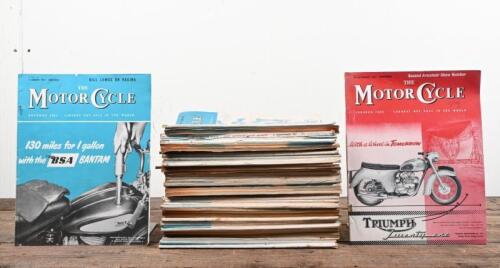 MOTOR CYCLE: Fifty-one issues of Motor Cycle Magazine from 1957 Vol 98/99, ranging from No. 2803-2854