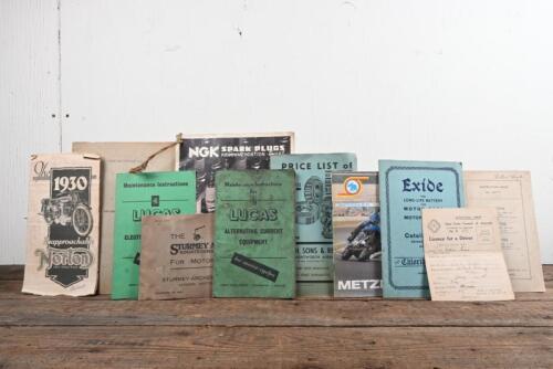 PRODUCT CATALOGUES: A collection of early product catalogues, including for LUCAS, STURMEY ARCHER, EXIDE, NGK.