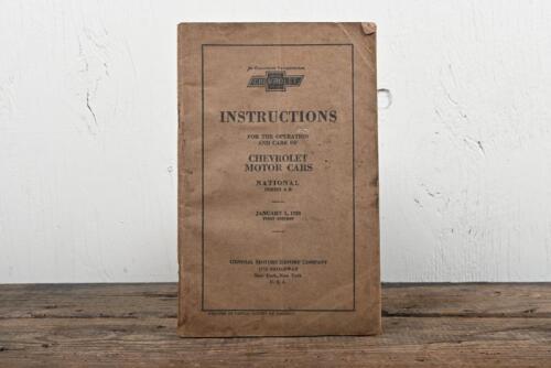 CHEVROLET: An original First Edition 1928 CHEVROLET MOTOR CARS OPERATION Manual, 78 pages, as produced by GENERAL MOTORS EXPORT COMPANY.