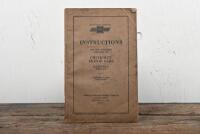CHEVROLET: An original First Edition 1928 CHEVROLET MOTOR CARS OPERATION Manual, 78 pages, as produced by GENERAL MOTORS EXPORT COMPANY.