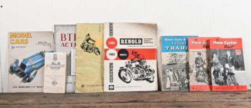 MOTOR CYCLING: An assortment of publications relating predominantly to motor cycling including product catalogues, 1950's issues of 'The Motor Cyclist Digest', MAP HOBBY MAGAZINE featuring model cars, and others.