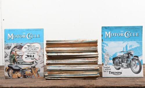 MOTOR CYCLE: Fifty-one issues of Motor Cycle Magazine from 1951 Vol 86/87, ranging from No. 2491-2542
