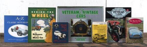 CLASSIC/VINTAGE CARS: A collection of hard and softcover books detailing classic and vintage cars including 'VETERAN & VINTAGE CARS' by Pedr Davis.
