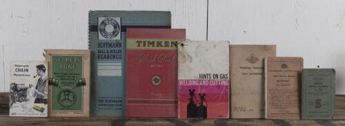 MOTORCYCLE PARTS/MAINTENANCE: A group of booklet publications dealing with tuning, parts, welding, chain maintenance, and other related subjects.