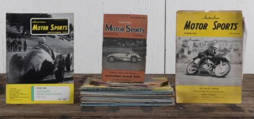 AUSTRALIAN MOTOR SPORTS: A quantity of 1950s 'Australian MOTOR SPORTS' magazine, year range of 1950 to 1959.