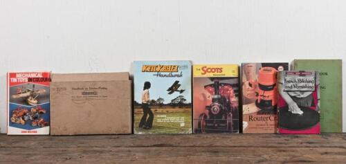 HAND TOOLING/ HOBBIES: An eclectic collection of books covering diverse topics including French Polishing, Electroplating, turning, together with tin toys and plane/boat KEIL KRAFT handbooks , and others.