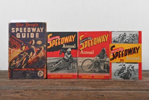 SPEEDWAY: Four SPEEDWAY Annuals including three Stenner Manuals from 1950, 1952 and 1954, together with a 1947 'The People SPEEDWAY GUIDE' as edited by BROADSIDER.