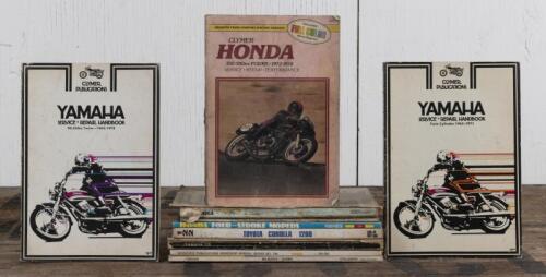MANUALS: A collection of service repair manuals for Japanese cars and motorbikes including Honda, Yamaha, Toyota.