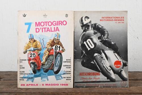 INTERNATIONAL RACES: Two International Official Programmes, one a 1968 'MOTOGIRO D'ITALIA' programme, other a 1969 INTERNATIONALES MOTORRAD-RENNEN, AUSSCHREIBUNG' programme.