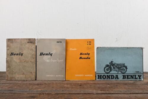 HONDA: Four HONDA Benly Driver's Manuals and sales brochure, brochure with loose covers.