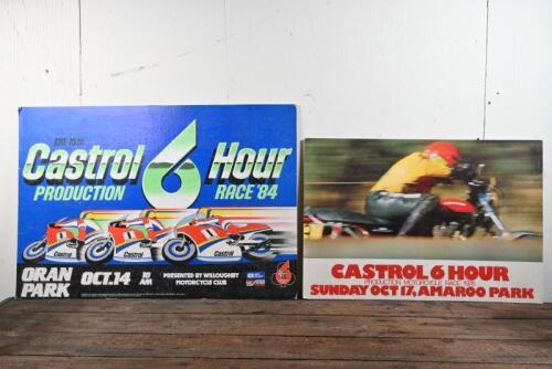 6 HOUR RACE: Two posters for the "Castrol 6 Hour Race" at Oran Park 1976 and Amaroo Park 1984, both laid down on heavy gauge card stock, largest 50.5 x 84cm