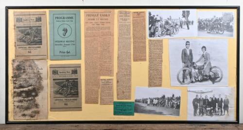 BATHURST: A collection of Bathurst ephemera in a frame, framed and glazed, 51 x 101cm