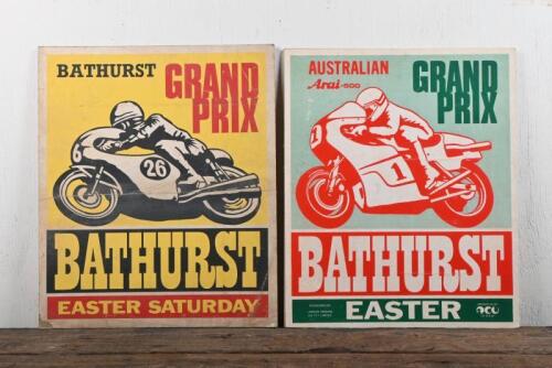 BATHURST: Two original advertising posters for the "Australian Grand Prix" and "Bathurst Grand Prix", each 42 x 36cm