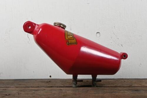 TANK: A oil tank with brass fittings and Vincent livery, oil cap embossed 'Use Mobiloil'