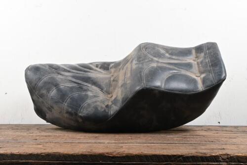 SEAT: A decoratively stitched motorcycle seat, labelled to base to marker '71-82 Tri 750-2' with makers shield of 'C/G'