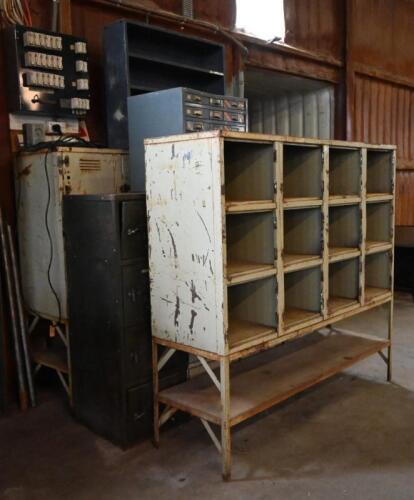STORAGE: A collection of vintage metal storage units