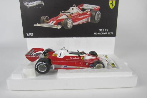 HOTWHEELS: A Hotwheels 1:18 scale Ferrari 312 T2 as raced by Niki Lauda in 1976 Monaco Grand Prix.