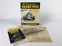 AUSTRALIAN GRAND PRIX: Three items from the 1957 Australian Grand Prix, Caversham, Western Australia.