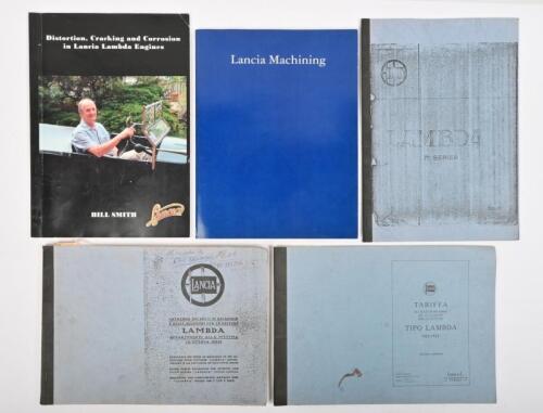 LAMBDA: A collection of re-print and modern self-published Lambda related literature including 'Lancia Machining' Bill Smiths Lamba engine softcover publication, and others.